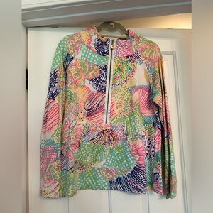Lilly Pulitzer Reagan UPF 50 Full Zip Jacket Multi Roar Of The Seas- Large